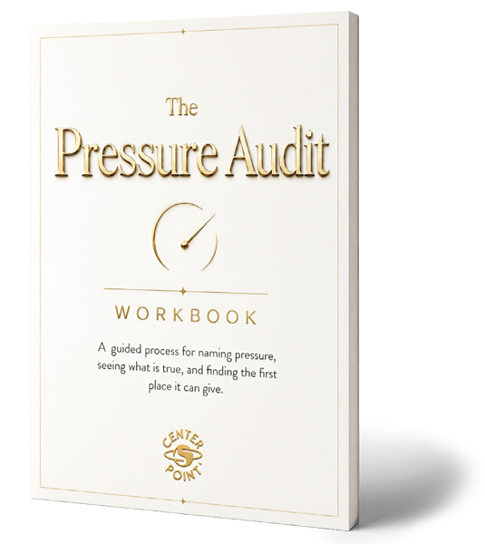 The Pressure Audit Workbook standing cover mockup
